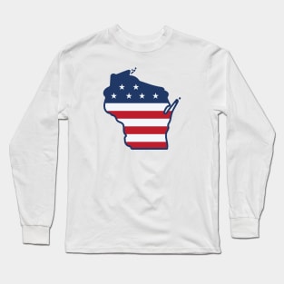 Stars and Stripes Wisconsin Long Sleeve T-Shirt